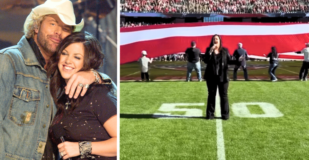 Krystal Keith performs the National Anthem at the 2024 Armed Forces Bowl