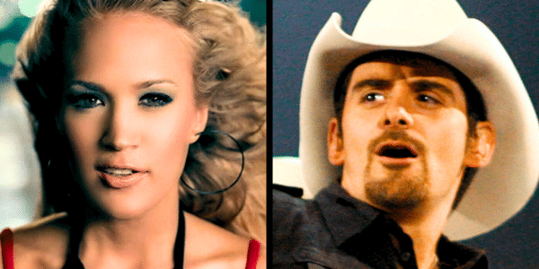 Carrie Underwood's "Before He Cheats" and Brad Paisley's "I'm Still a Guy" are considered to be "offensive" country songs from the 2000s