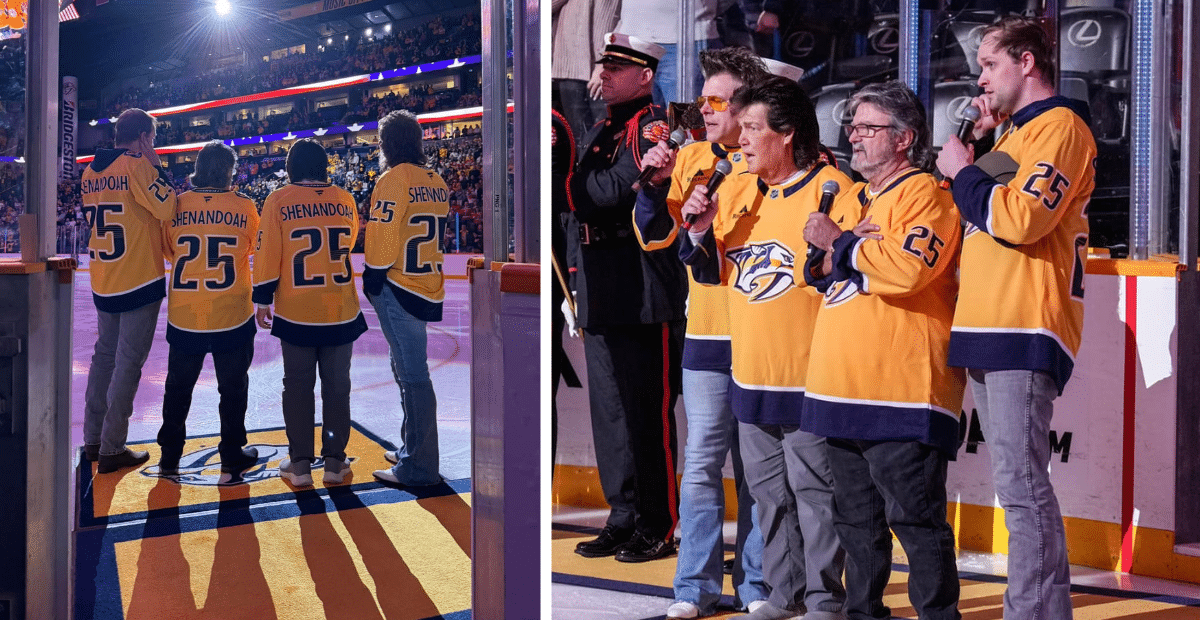 Shenandoah sings the National Anthem at the February 25th Nashville Predators game