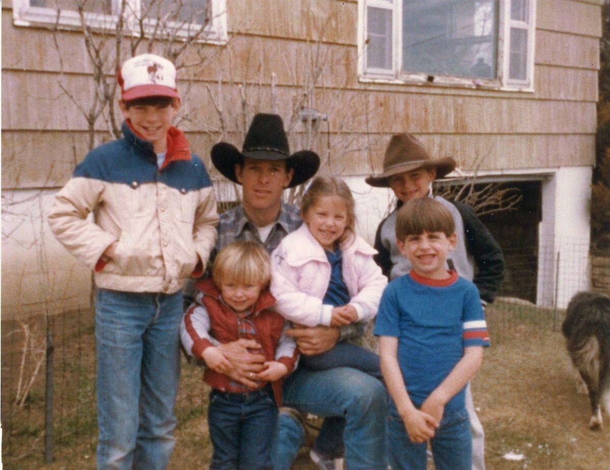 Late country singer and rodeo legend Chris LeDoux with his children Clay, Will, Beau, Ned, and Cindy. 