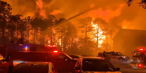 A fire has burned more than 1200 acres near Myrtle Beach, South Carolina.