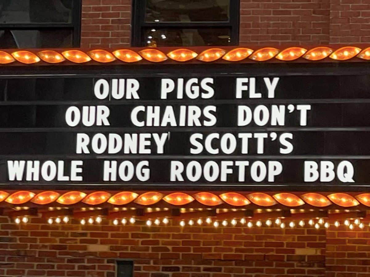 marquee sign at Chiefs on Broadway 