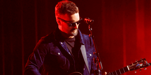 Eric Church appeared somber onstage at Opry 100 as he sang his tribute to the victims of the Las Vegas shooting.