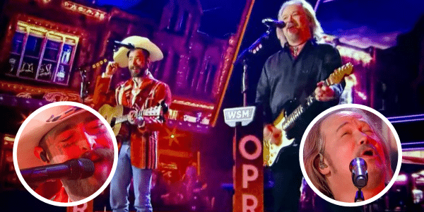 travis tritt and post malone singing on the opry stage