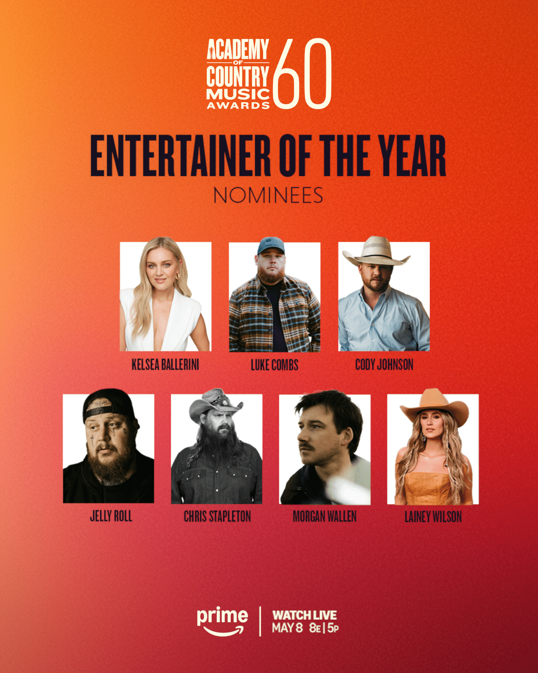 The nominees for Entertainer of the Year at the 2025 ACM Awards