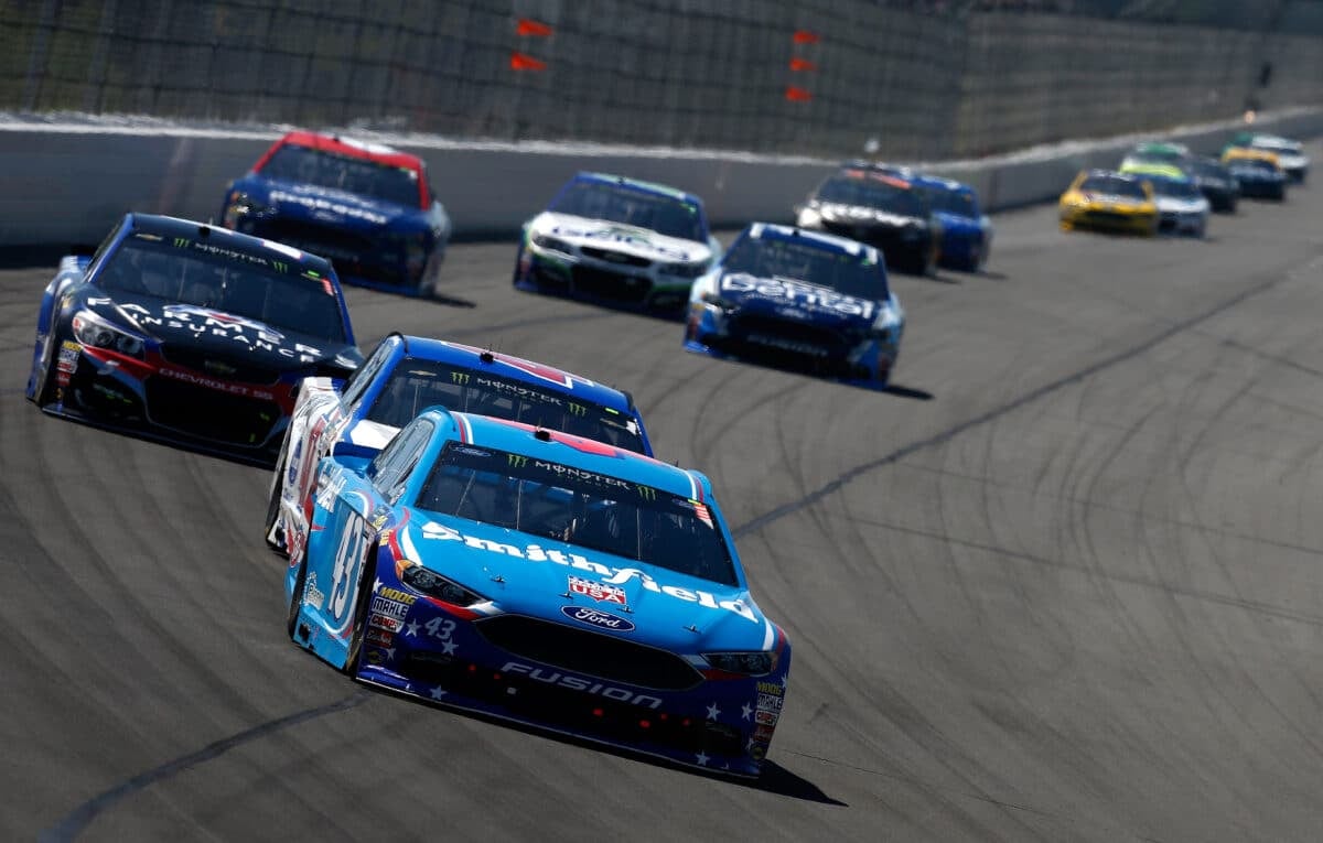 blue stock car races at NASCAR