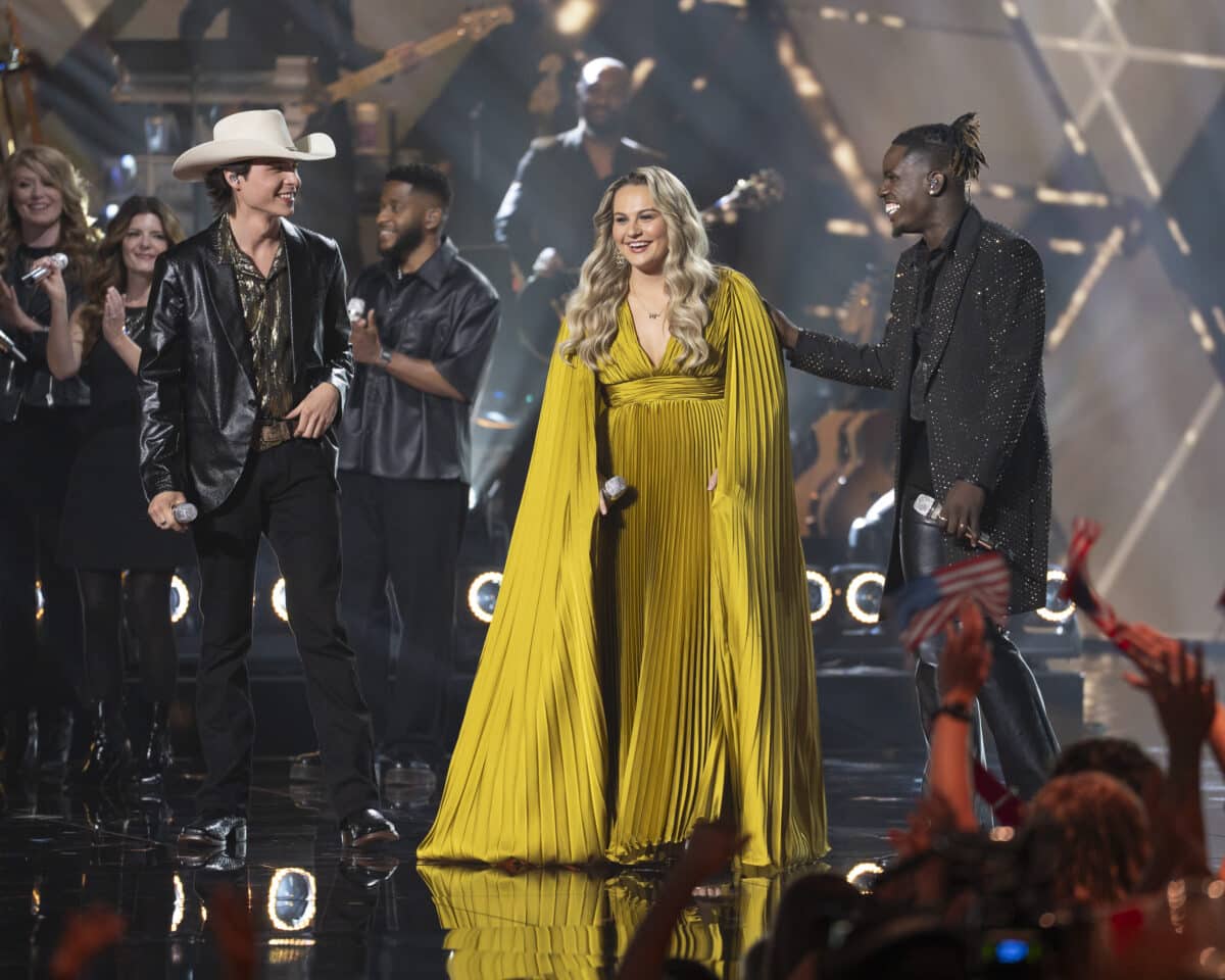 John Foster, Breanna Nix, and Jamal Roberts on the Season 23 finale of American Idol.