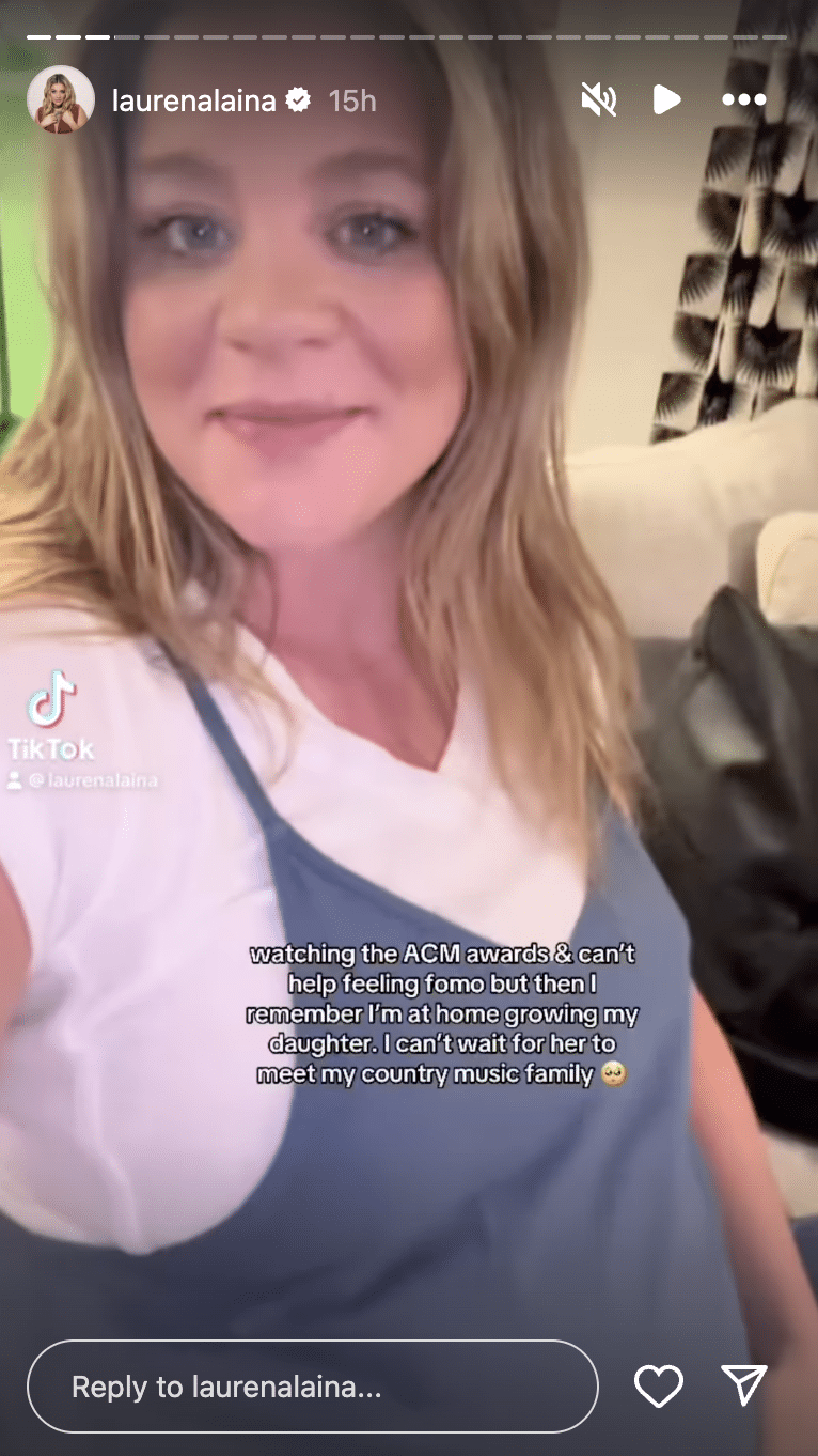 Lauren Alaina missed the ACM Awards due to being pregnant. 