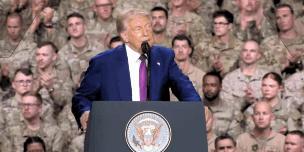 On Thursday, May 15, President Trump addressed members of the United States Armed Forces stationed in Qatar, touting "peace through strength."