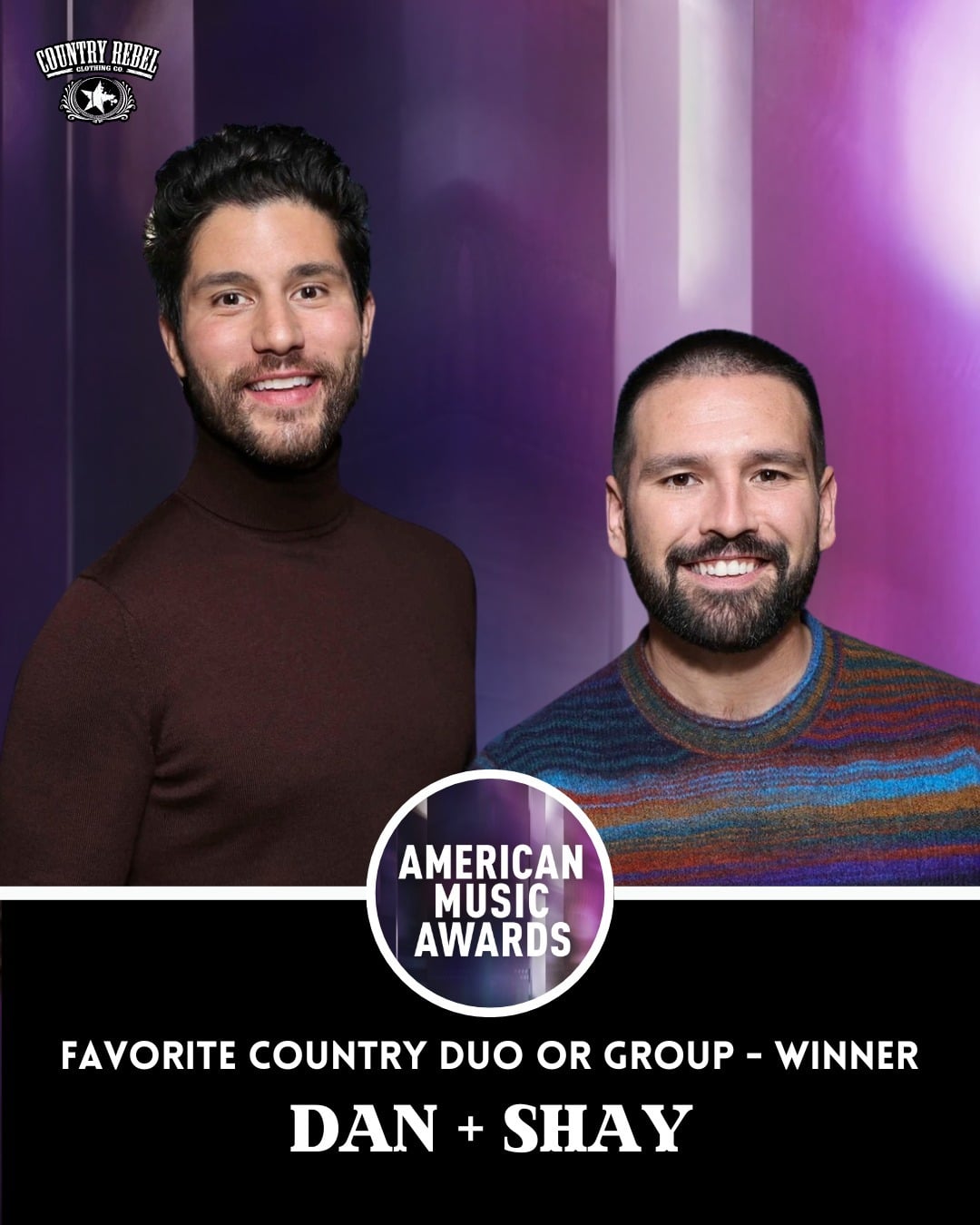 Dan + Shay wins Favorite Country Duo or Group at the American Music Awards