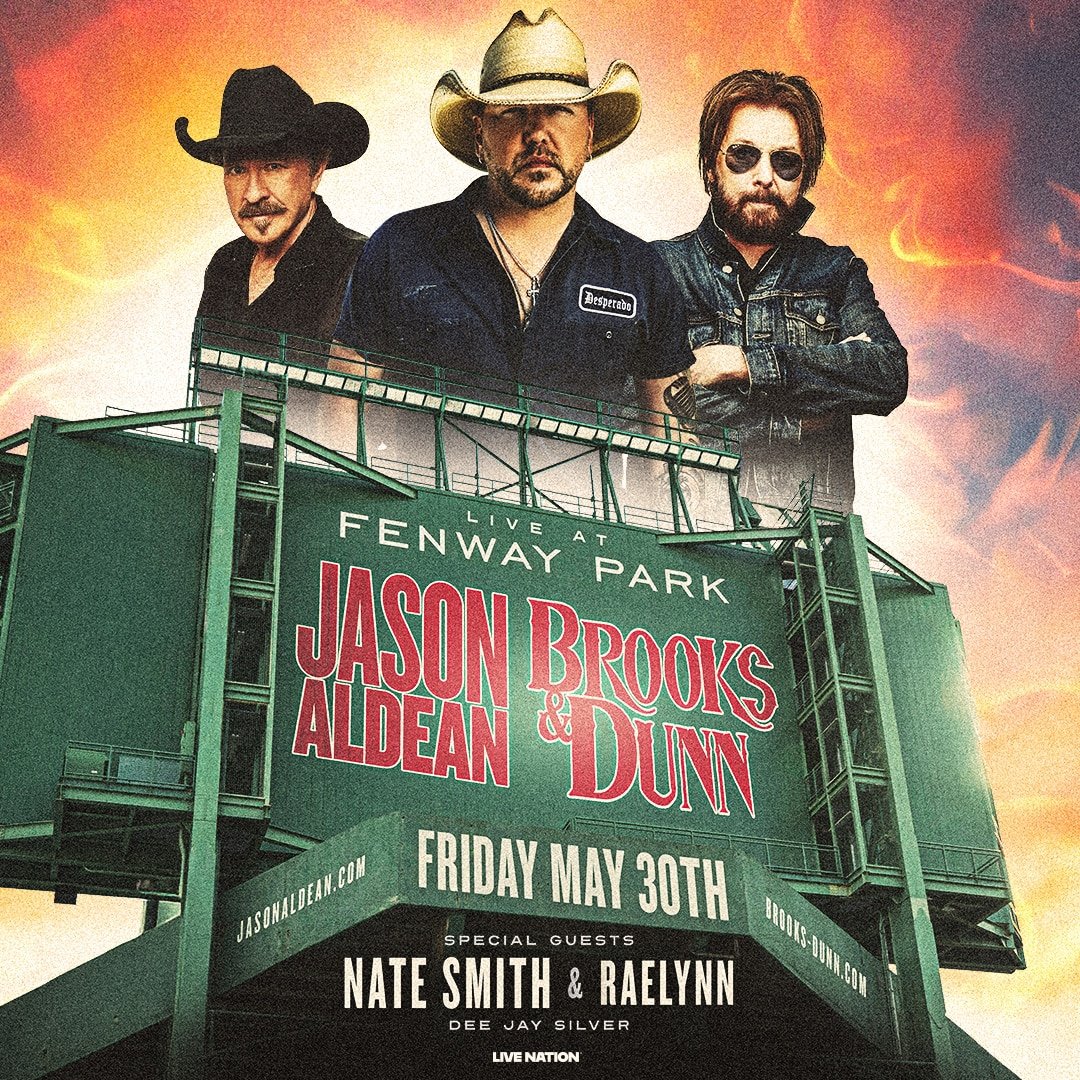 Jason Aldean Brooks and Dunn Fenway park concert poster
