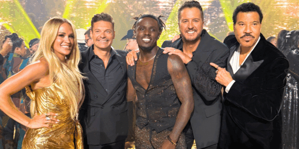 Carrie Underwood, Ryan Seacrest, Jamal Roberts, Luke Bryan, and Lionel Richie on the "Idol" finale...what prize will Jamal earn as the winner?