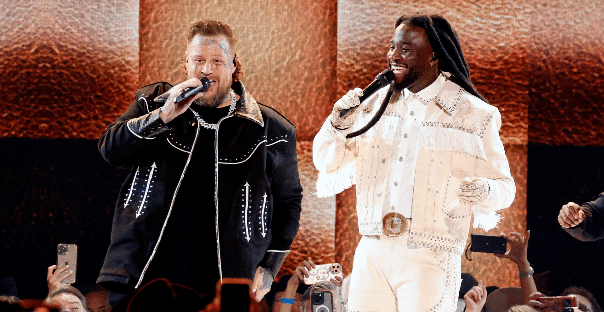 Jelly Roll and Shaboozey performing at the 60th ACM Awards