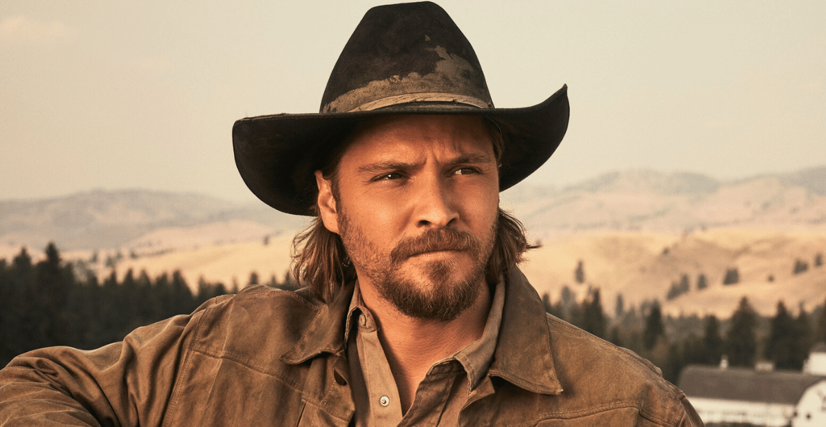 Luke Grimes in character as Kayce Dutton, who will soon be the subject of his own Yellowstone spinoff