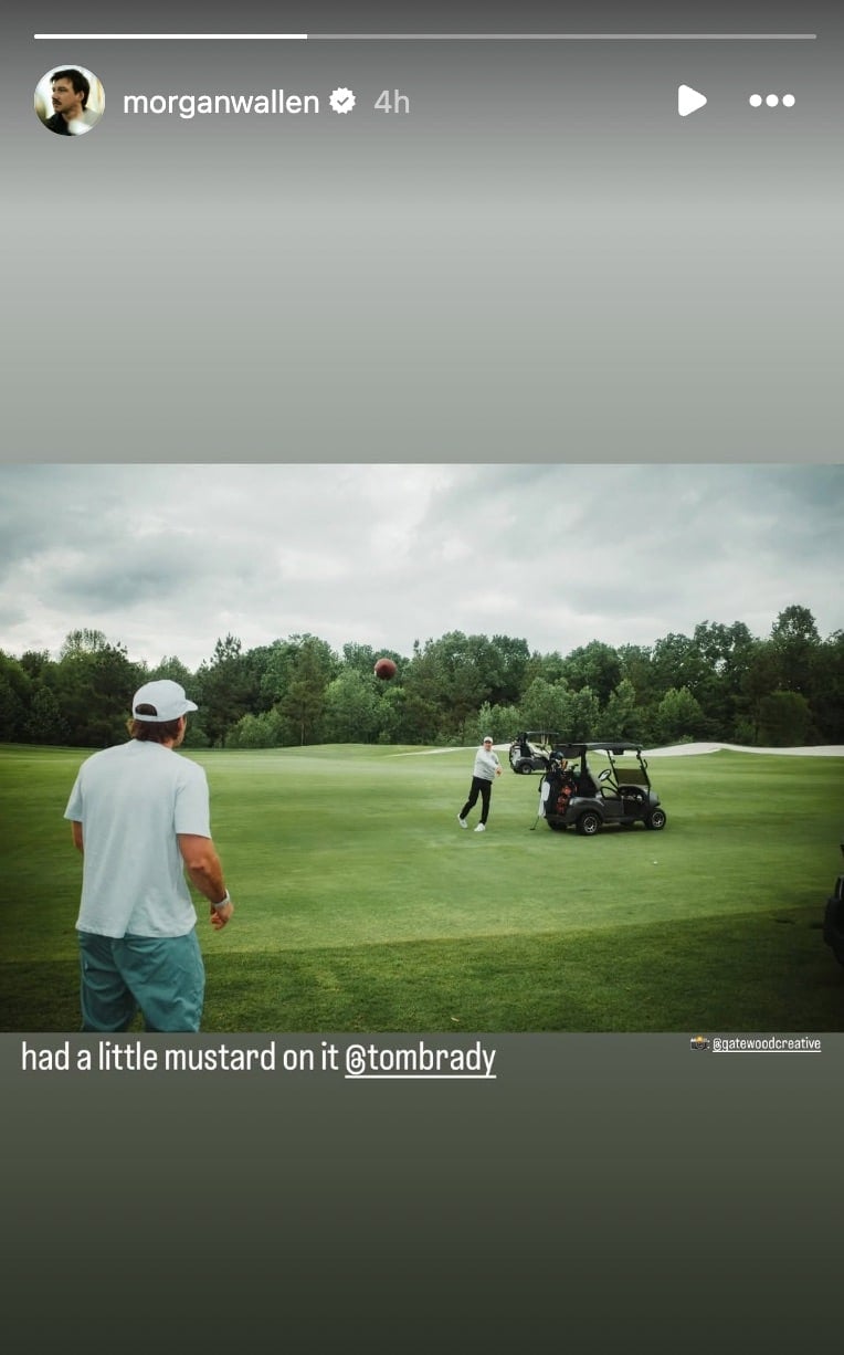 Morgan Wallen golfs with Tom Brady