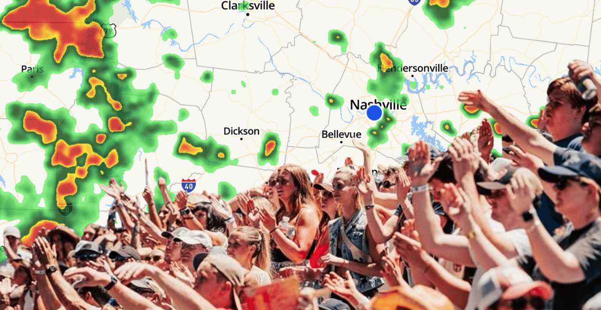 The second day of the 2025 CMA Fest was threatened by thunderstorms.