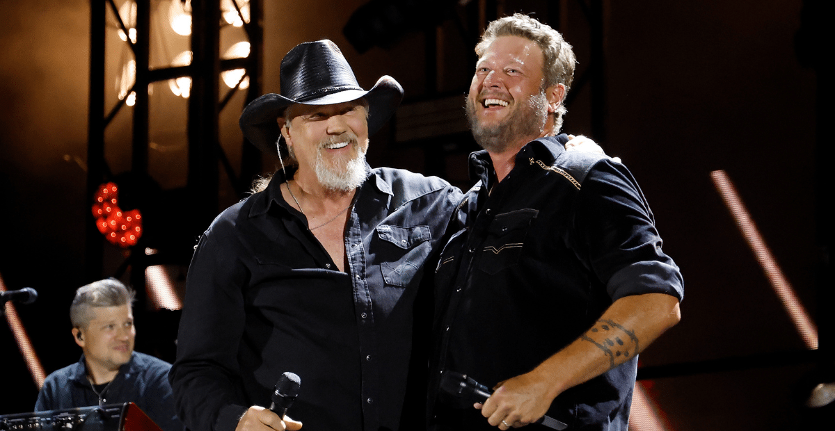 Trace Adkins and Blake Shelton perform during CMA Fest 2025