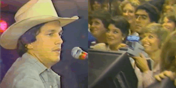 George Strait sings for fans early in his career