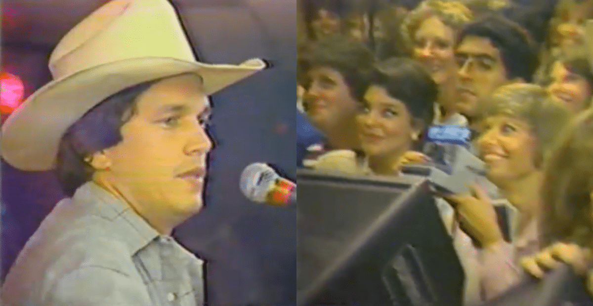 George Strait sings for fans early in his career