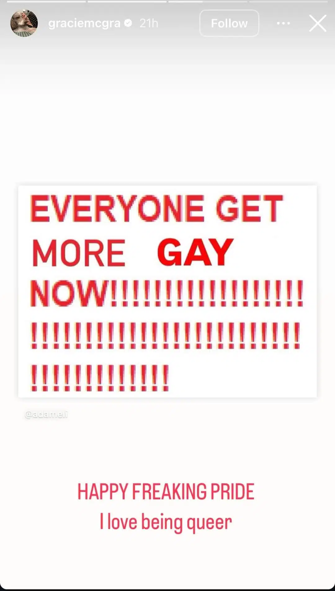 Gracie McGraw celebrates Pride Month