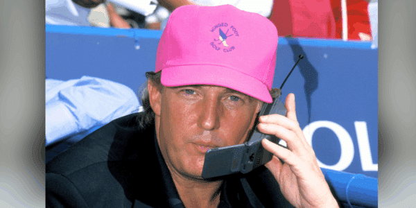 President Donald Trump can be seen on his cellphone in 1992.