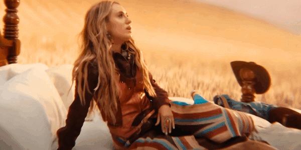 Lainey Wilson in her music video for "Somewhere Over Laredo"