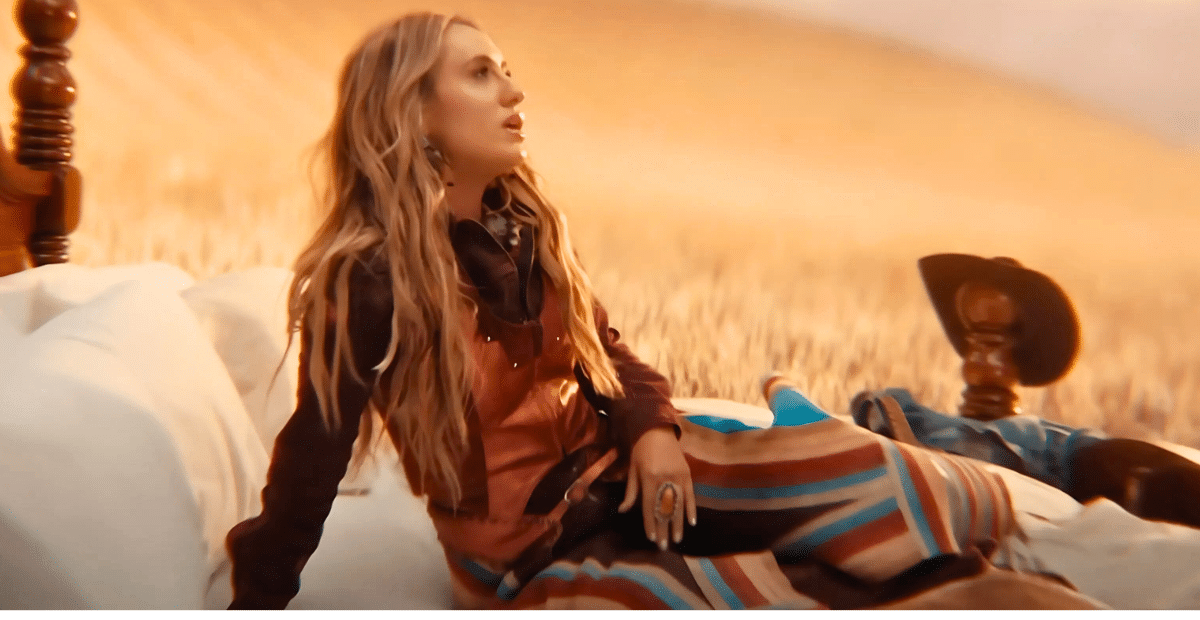 Lainey Wilson in her music video for "Somewhere Over Laredo"