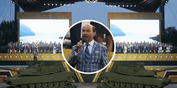 Lee Greenwood performs at the Army 250 Parade