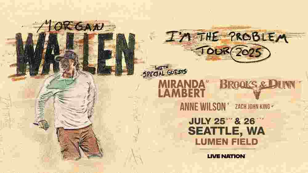 Morgan Wallen's Seattle, Washington tour poster