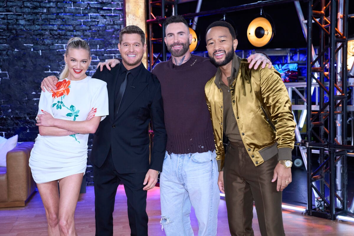 Adam Levine, John Legend, Kelsea Ballerini, and Michael Bublé, the coaches of Season 27 of