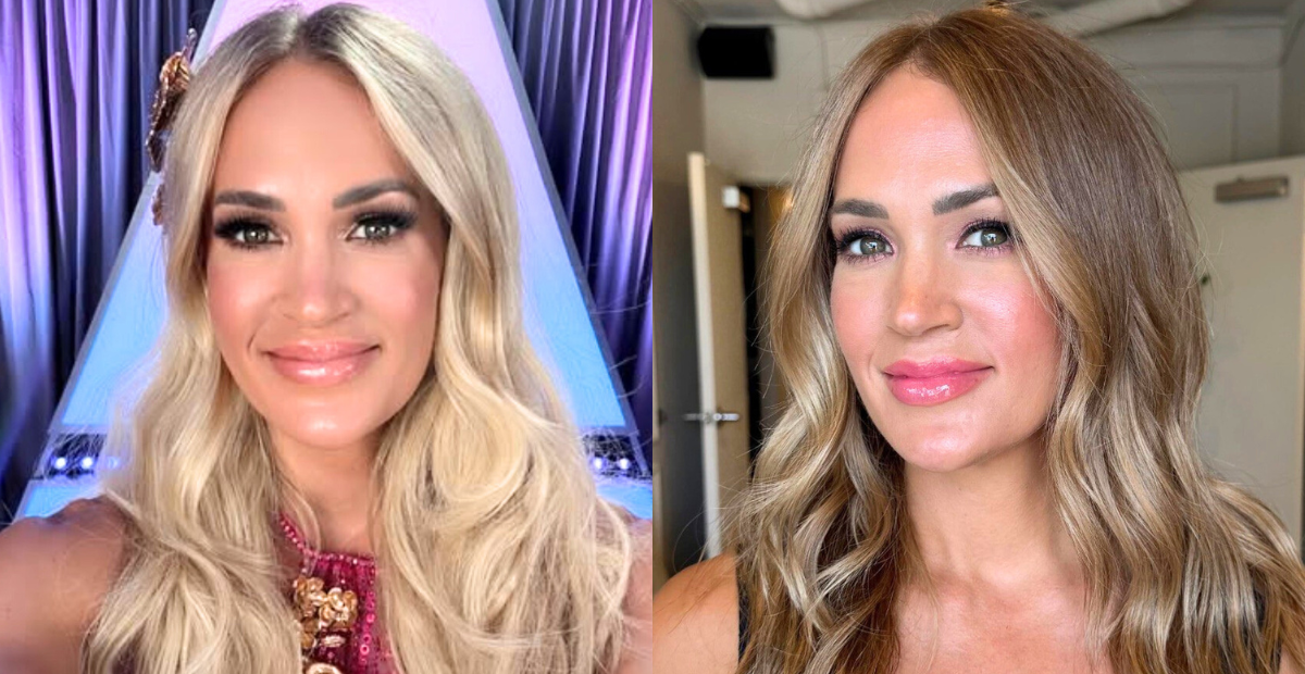 Carrie Underwood ditched her bright blonde hair to go for her more natural color