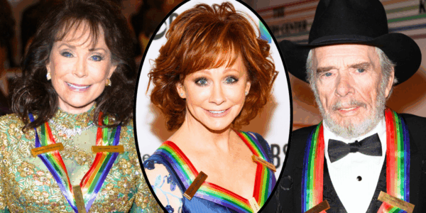 Kennedy Center Honorees Loretta Lynn, Reba McEntire, and Merle Haggard...George Strait will join their ranks in 2025