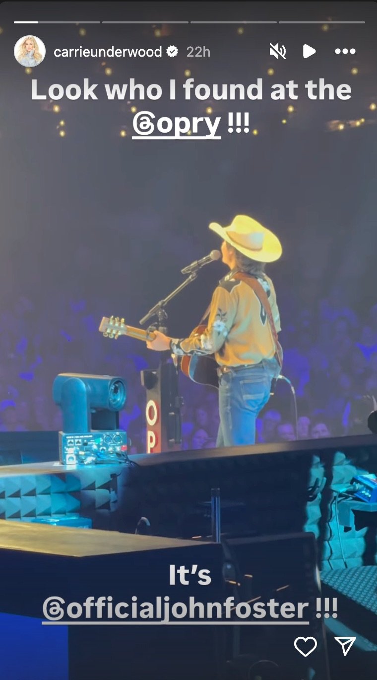 Carrie Underwood cheers on John Foster at the Opry
