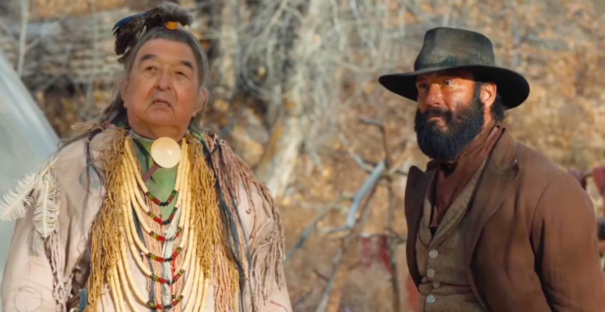 Graham Greene and Tim McGraw in a key scene in 1883