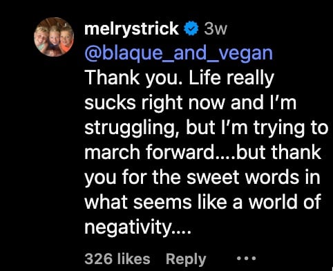 Melissa Rycroft says she is "struggling" following her DWI arrest