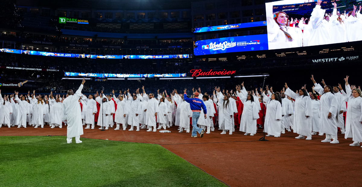 Voices of Fire sings national anthem at World Series