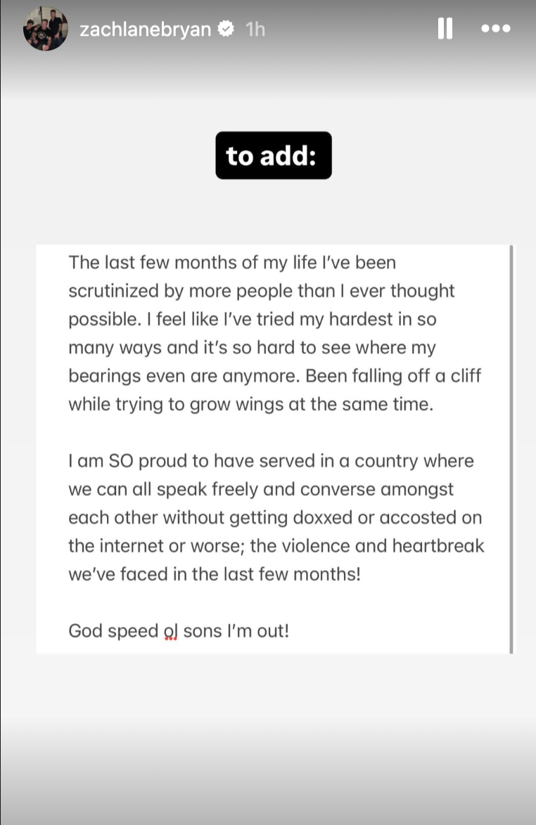 Zach Bryan responds to criticism of his new song