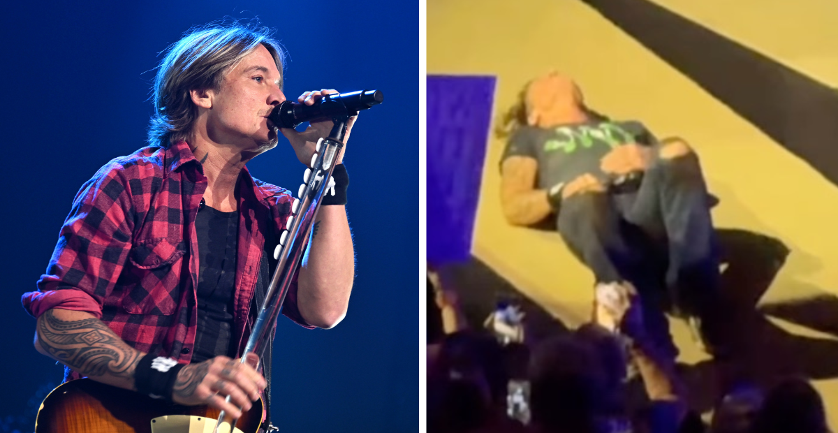 Keith Urban "collapses" to the ground after finding out a fan's name