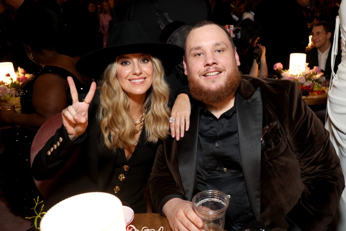 Lainey Wilson and Luke Combs in the audience at 2024's Grammy Awards
