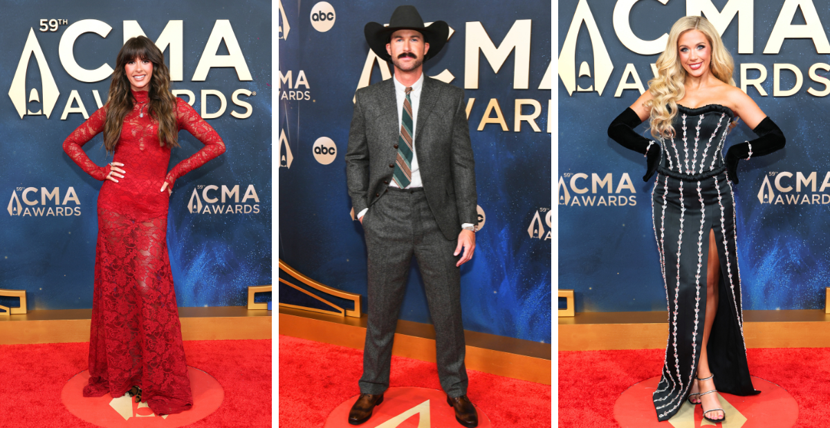 Ella Langley, Riley Green, and Megan Moroney attend the 59th Annual CMA Awards
