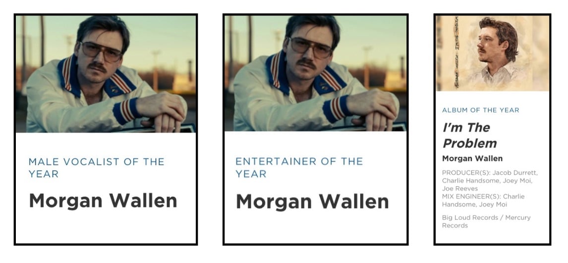 Morgan Wallen was nominated for three awards at the 59th Annual CMA Awards