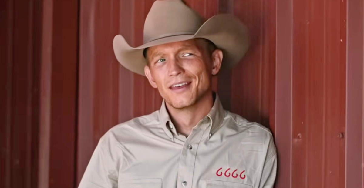Jefferson White as Jimmy on Yellowstone in his 6666 attire