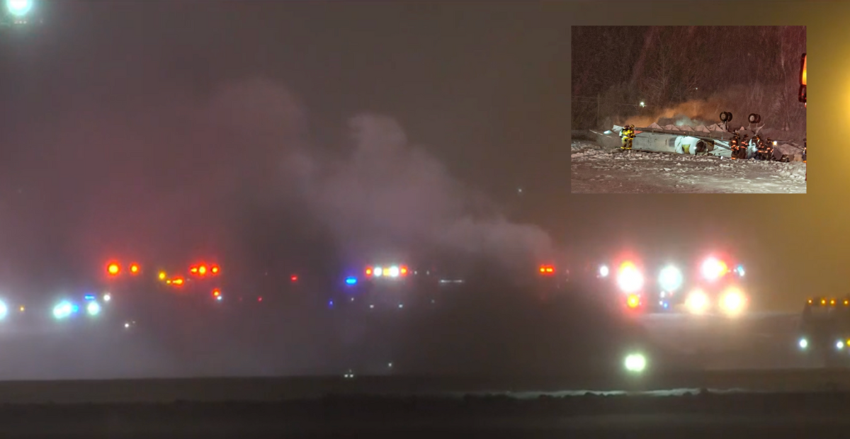 A plane carrying 8 people crashed in Bangor, Maine.