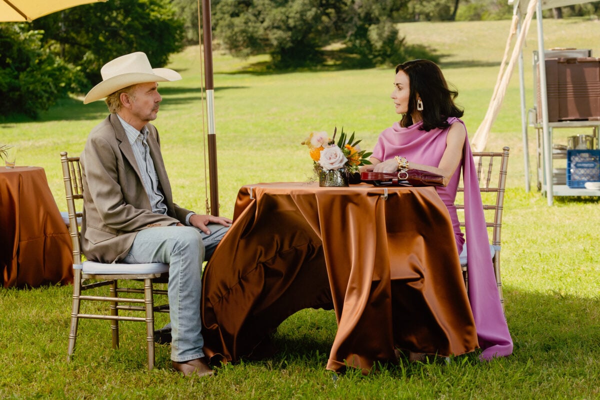 Billy Bob Thornton as Tommy and Demi Moore as Cami in Landman episode 9, season 2, streaming on Paramount+. 