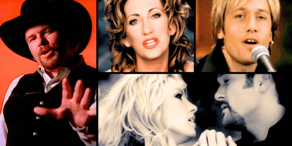 Toby Keith, Lee Ann Womack, Keith Urban, and Tim McGraw and Faith Hill in music videos for country songs turning 26 in 2026