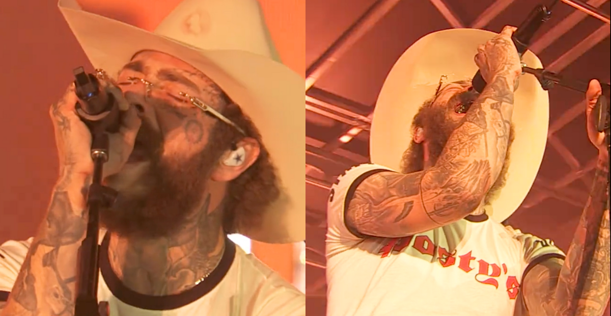 Post Malone Sings "Amarillo Sky"