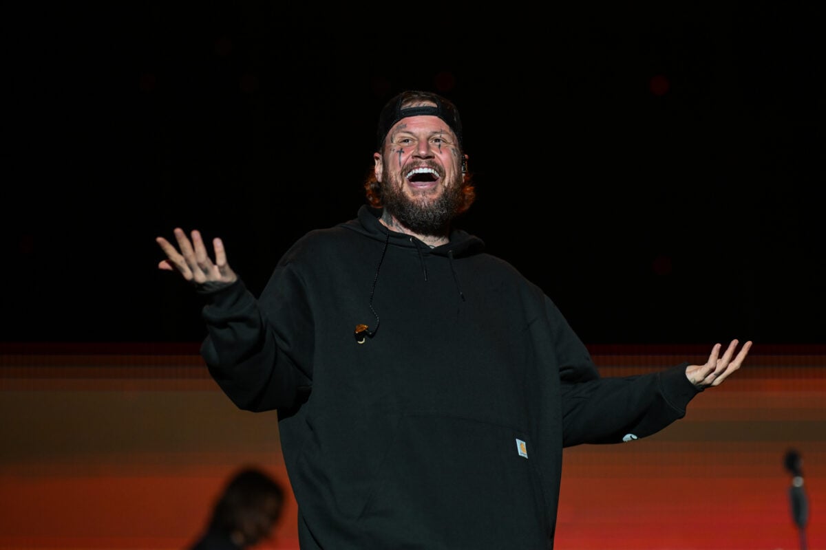 ADELAIDE, AUSTRALIA - OCTOBER 26: Jelly Roll performs on Day Two at Harvest Rock on October 26, 2025 in Adelaide, Australia.