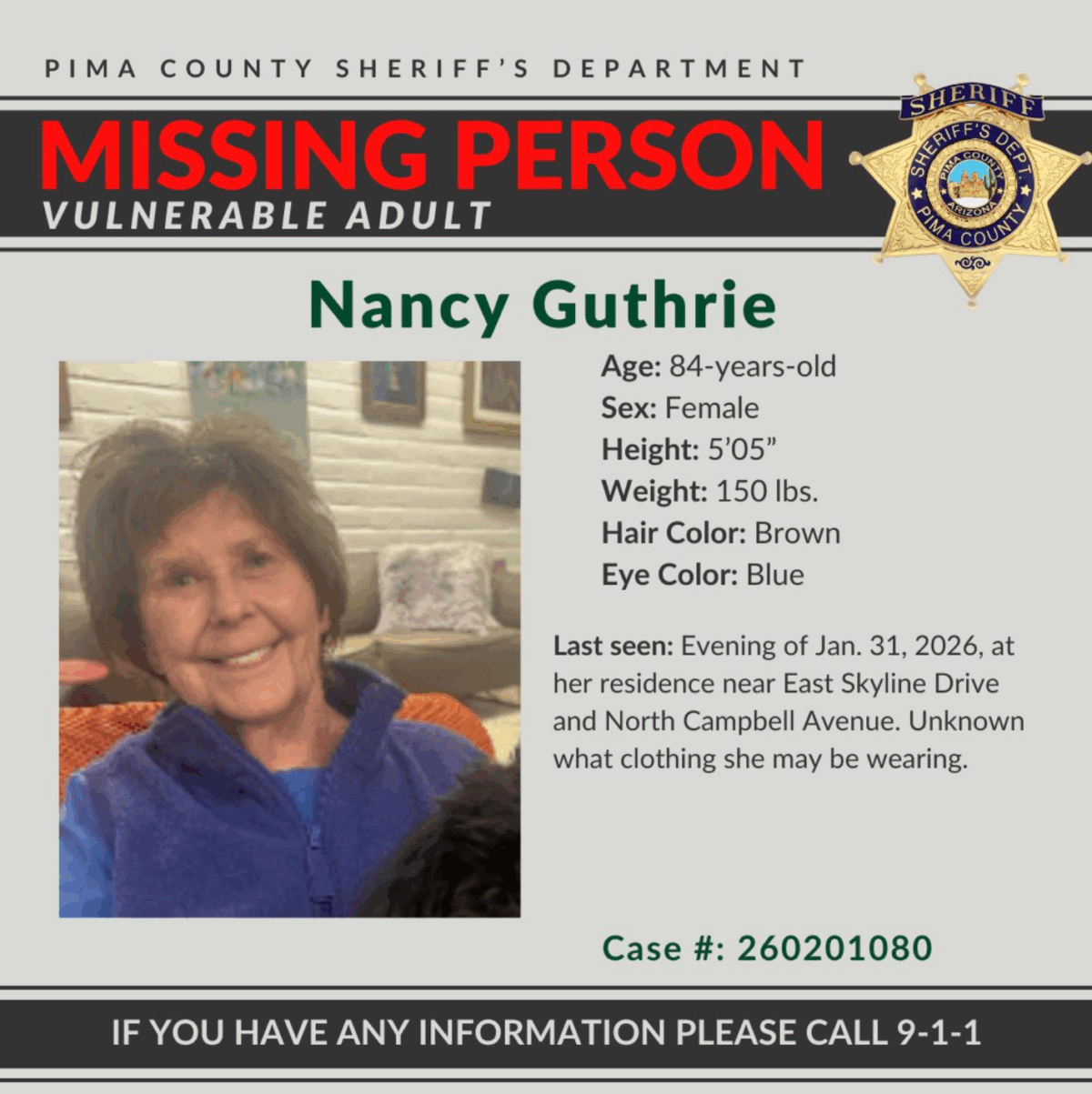 Nancy Guthrie missing poster
