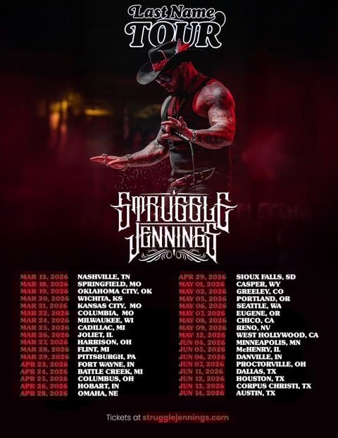 Struggle Jennings' tour poster for Last Name Tour 