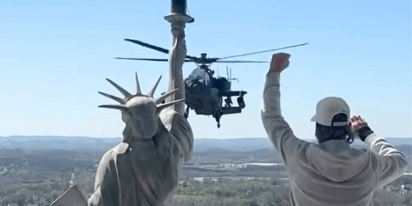 During the No King protests on March 28, Kid Rock shared a patriotic video of two military helicopters flying by his mansion.